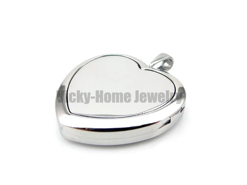 Peach Heart Shape Steel Cloud (30mm) Aromatherapy / Essential Oils Perfume Diffuser Locket Necklace view 3