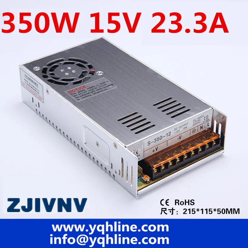 Free shipping high quality s-350-15 350W 15V 23.2A Single Output Switching power supply for LED Strip light AC to DC