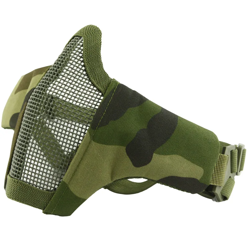 

Outdoor Tactical Airsoft Paintball PDW Metal Mesh Half Face folding Mask Protective CS Halloween Party Half Face Mask