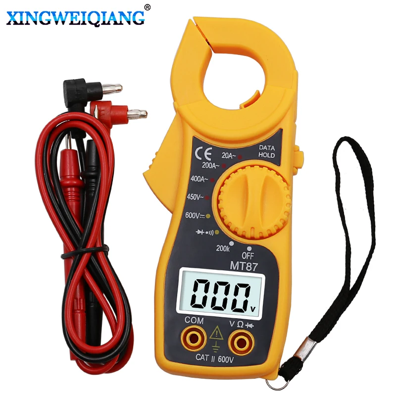 

MT87 Red Digital Multimeter Amper Clamp Meter Current Clamp Pincers AC DC Current Voltage Tester