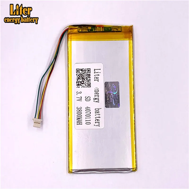 1.0 مللي متر 5pin موصل 3.7v 4070110 3800mah الجملة ليثيوم بوليمر بوليمر اللوحي بطارية ليثيوم بوليمر بطارية ليثيوم