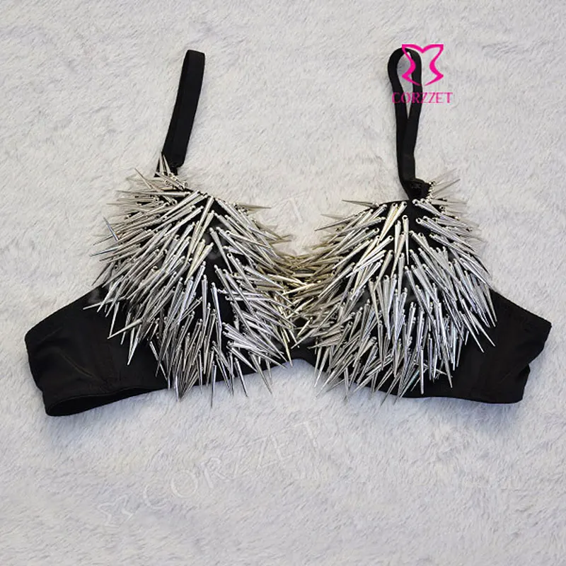 

Sexy Studded Spike Underwire Bra Punk Corsage Fashion Women Rivet Brassiere Exotic Underwear