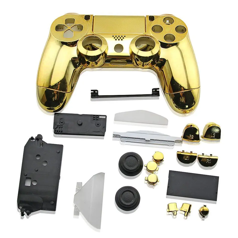 PS4 Full Set Housing Shell buttons For PS4 V1 Controller Case Cover PlayStation 4 DualShock 4 Wireless Gamepad Plating Chrome
