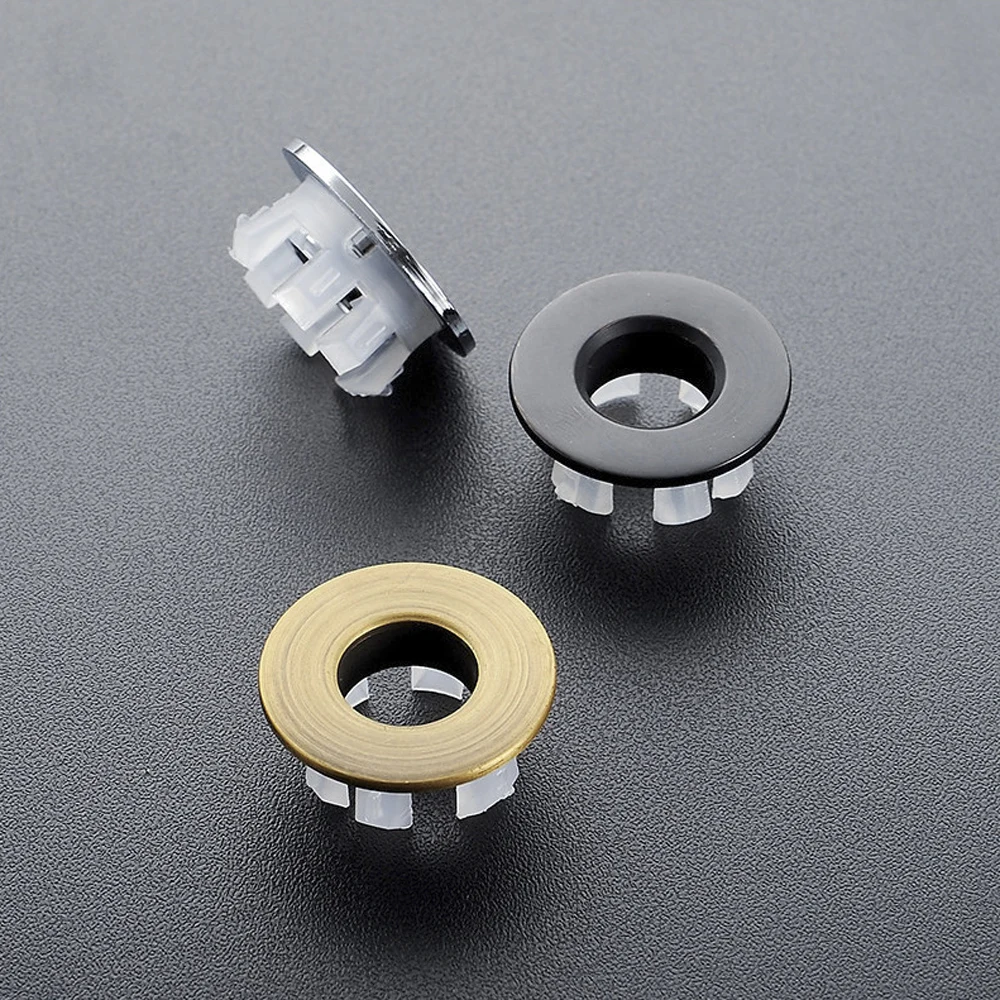 1Pcs Sink Gat Ronde Overloop Cover Keramische Potten Plastic/Koper Insert Chrome Basin Sink overloop cover