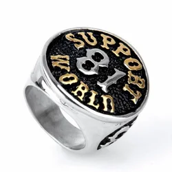 Stainless steel men's rings wholesale punk titanium steel ring Sport Numbers