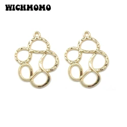 New Fashion 31mm 6pieces/bag Zinc Alloy Gold Flowers Porous Connector Charms Linker for DIY Necklace Earring Jewelry Accessories