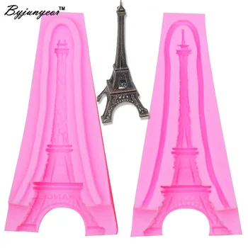 S087 2pcs 에펠 탑 3D 촛불 간장 왁스 금형 냄새가 좋은 비누 금형 수제 실리콘 금형 석고 수지 점토 홈 Decorati 만들기 