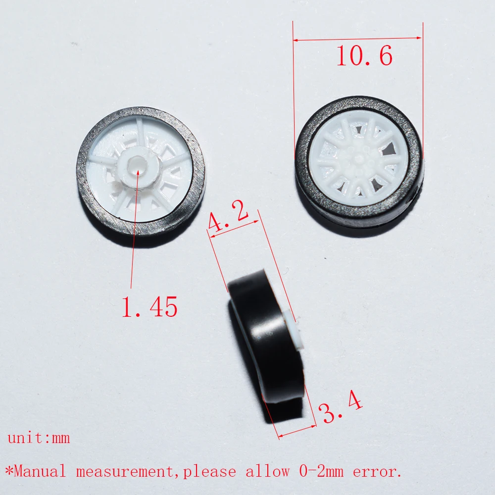 10/100 sztuk 1.5x11mm gumowe koła dron samochodów rc samolot robota dziecięce zabawki dla chłopców diy akcesoria dla dzieci montessori juguetes WR111.5A