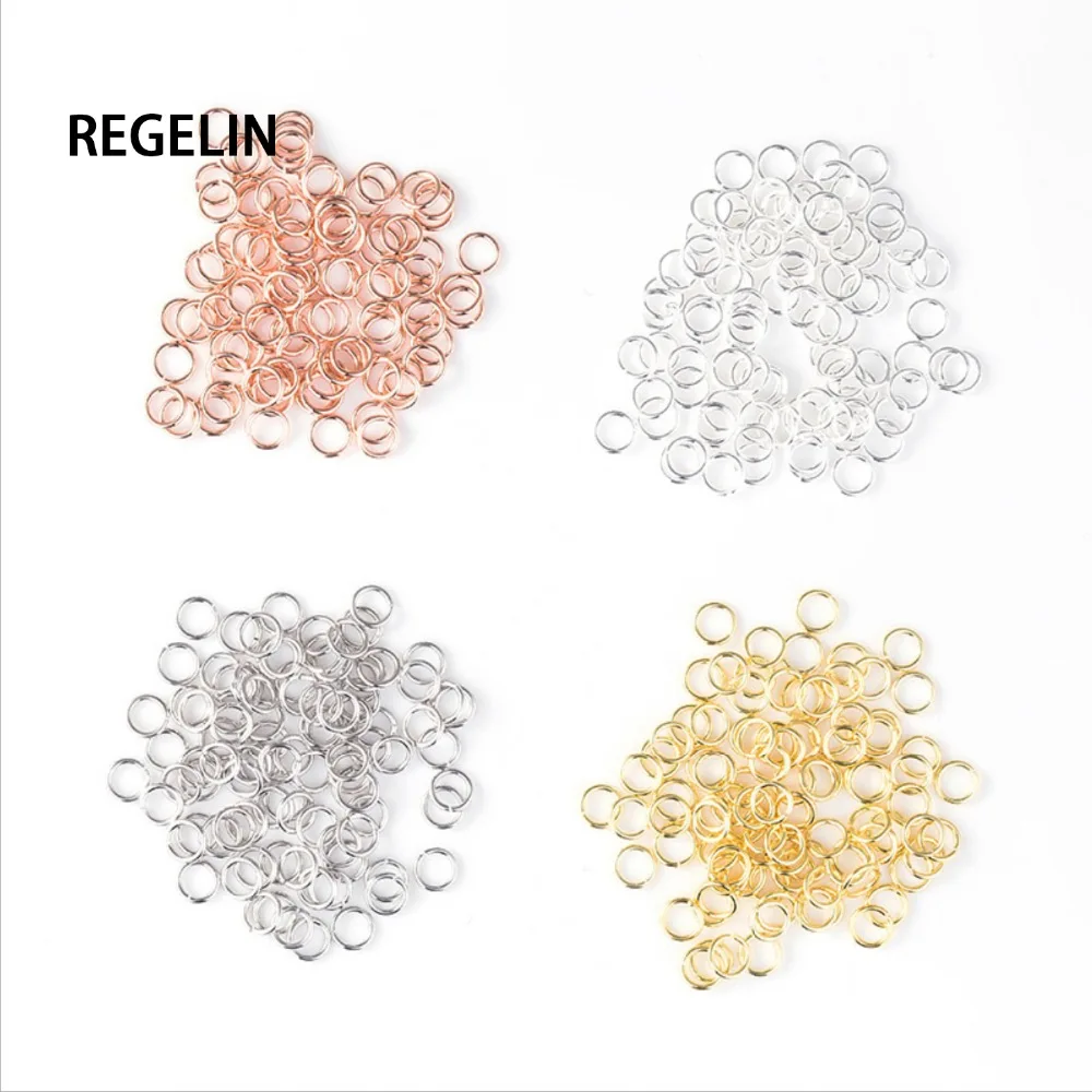 REGELIN 20pcs 4mm 925  Sterling Silver Gold plated Platinum plating Open Jump Ring Connectors for DIY Jewelry Making Findings