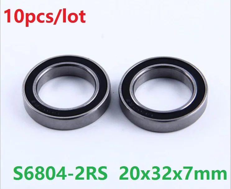 

10pcs/lot S6804-2RS S6804RS Stainless Steel ball bearing 20x32x7 mm Deep Groove Ball Bearing 20*32*7