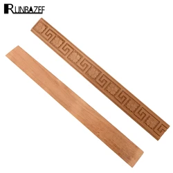 RUNBAZEF Wood Carved Square Corner Flower Onlay Applique Unpainted Door Style Home Decor Decoration Accessories Miniature Craft