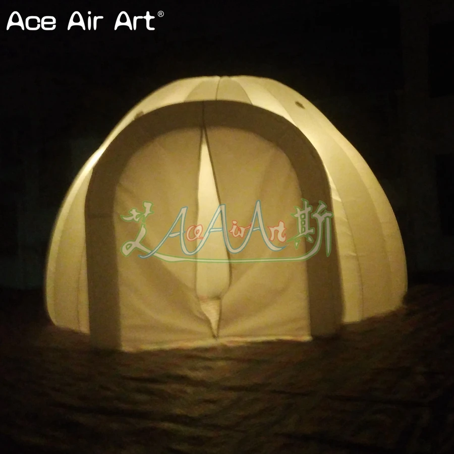 3m dia Elegant and Mini Designed Inflatable Igloo Tent Built-in Blower with Zipper COVER and Led Lights Dome for Children