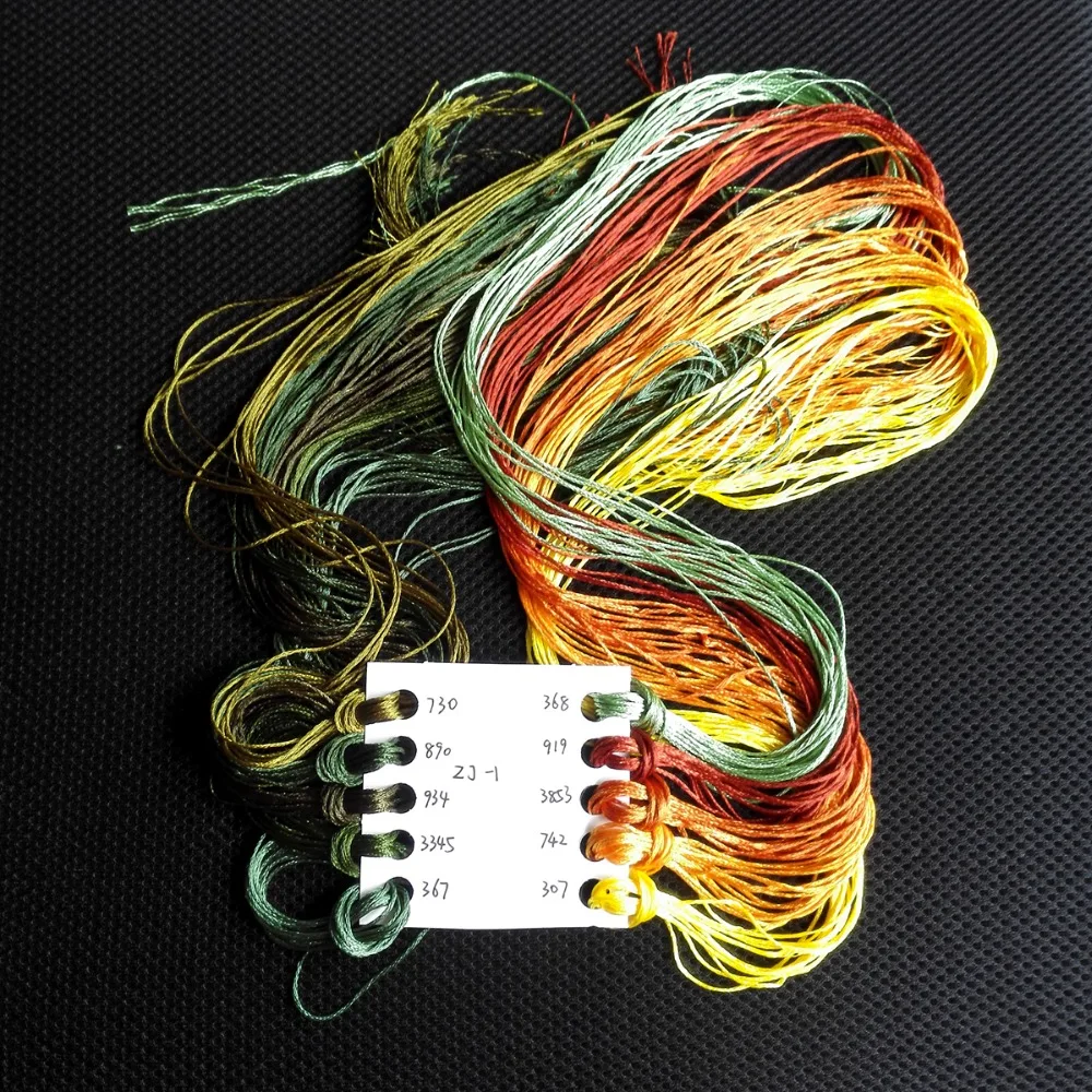 10pcs / lot cross stitch silk thread same color as DMC floss smooth hand embroidery DIY needlework 8 meter Long 6 Strands