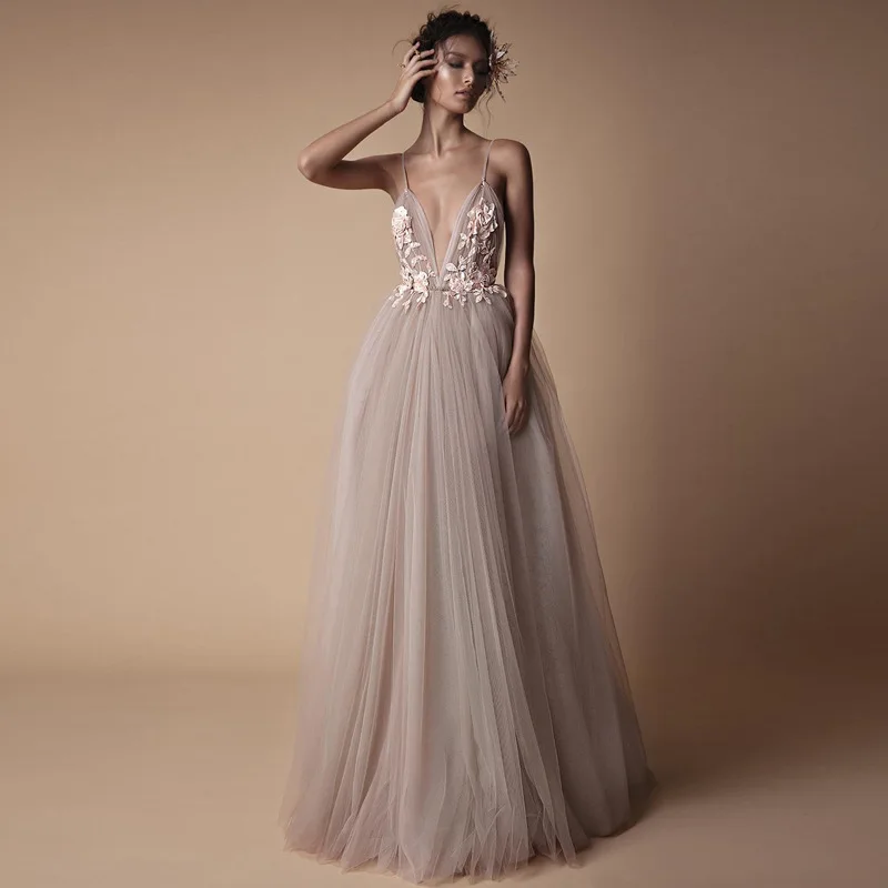 

Verngo Boho Wedding Dress 2019 New Backless Champagne Draped bridal dress Custom design Beach Wedding Gowns Vestido De Noiva