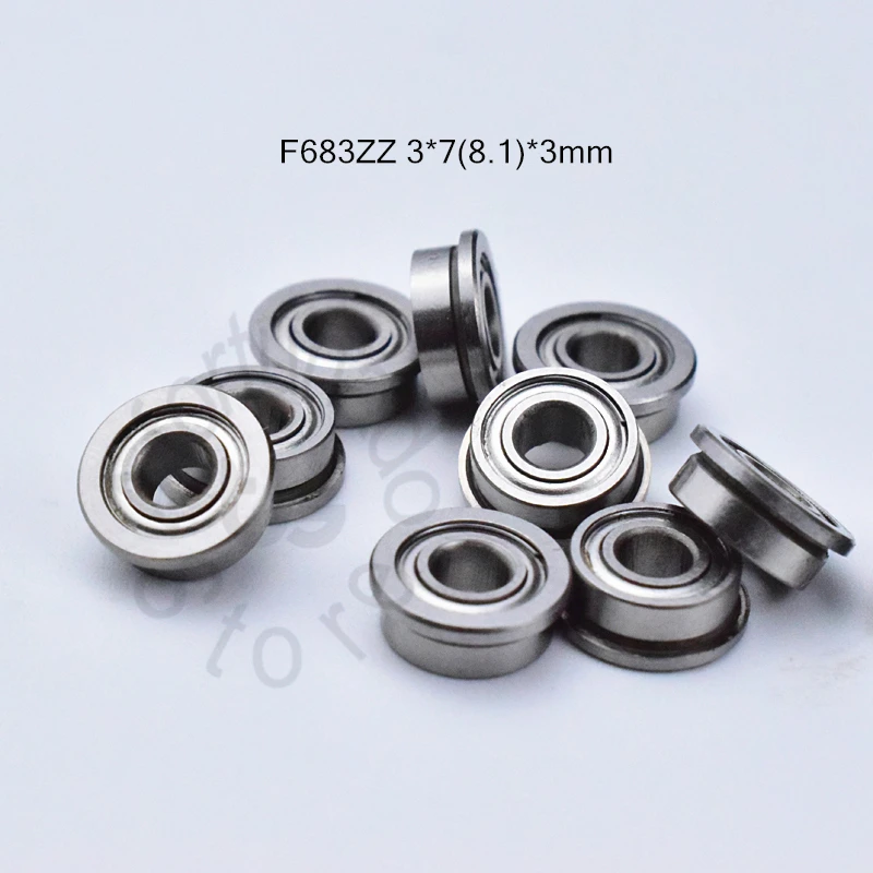 

F683ZZ 3*7(8.1)*3mm 10pieces bearing ABEC-5 Flange bearings Free shipping 683 683ZZ chrome steel deep groove bearing 3*7&8.1*3