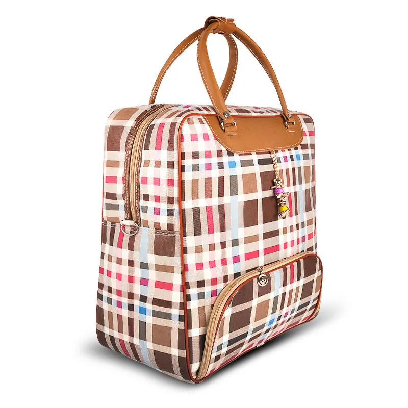 Bolso de viaje con estampado de gran capacidad para mujer, bolsa de equipaje de cuero PU, impermeable, informal, novedad de 2024