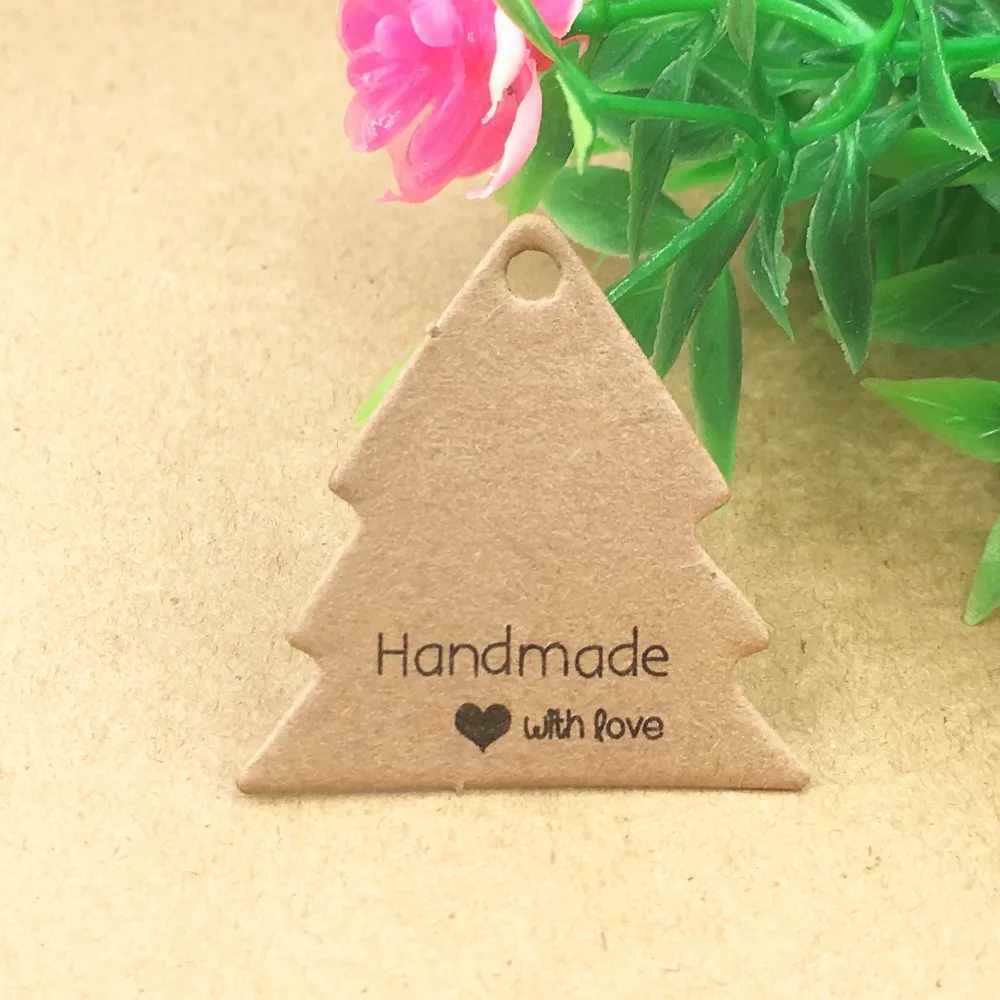 200pcs Kraft Paper Merry Christmas Gift Tags DIY Gift boxes Packing Labels Wedding Candy Cupcake Handmade Favors With Love Tag