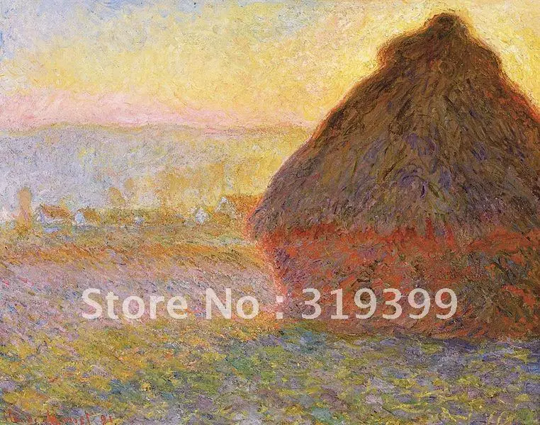 

Oil Painting Reproduction on linen canvas,Graystaks I by claude monet ,100% handmade,Free Fast Shipping, museum Quality