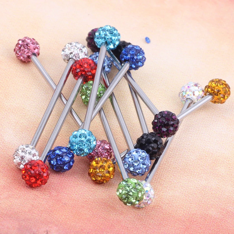 Lot30PCS 14gx38mm Long Industrial Ear Barbell Ear Cartilage Industrial Scaffold body jewelry piercing barbell ear