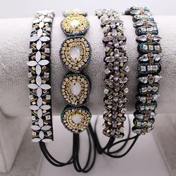 Bohemian Metal Beads Braided Headband Rhinestone Elastic Hair Band For Women & Girls Hair Accessories