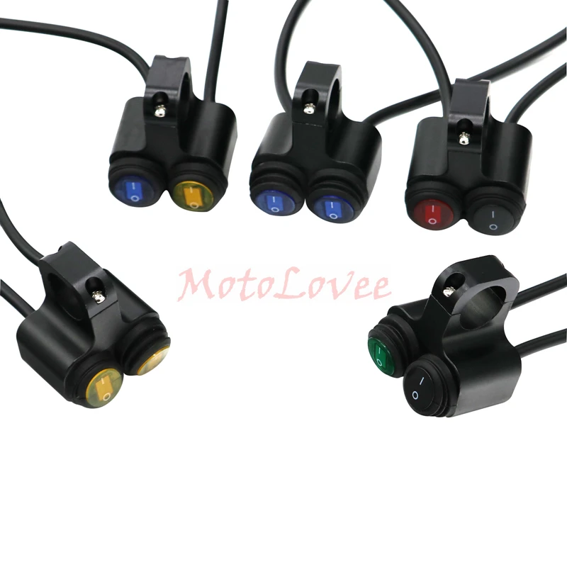 Motolovee Motorcycle CNC Aluminum Switch 22mm Handlebar Headlight Switch Motorcycle Switches