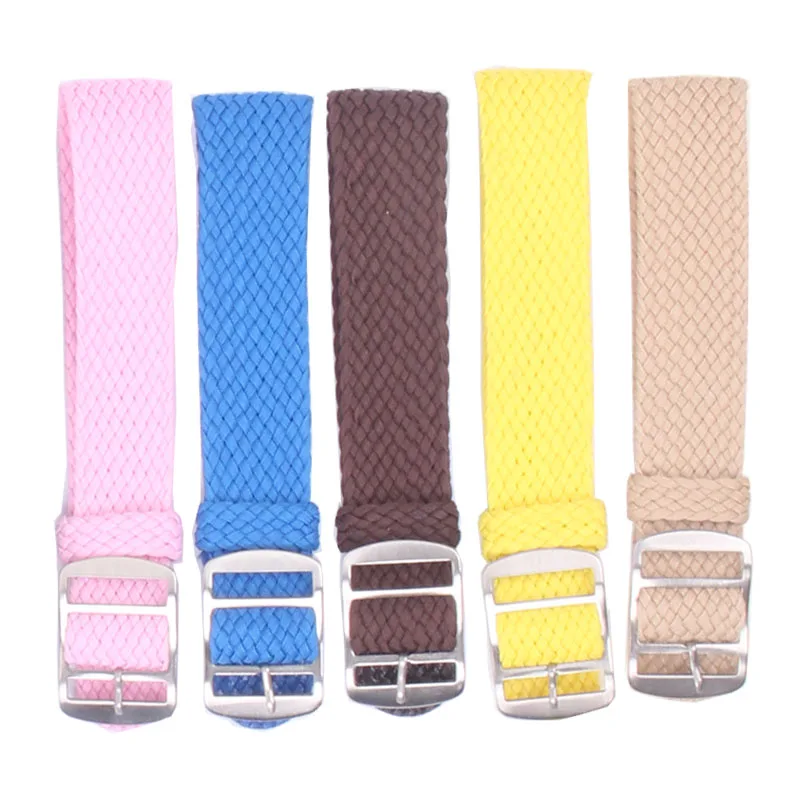 10pcs wholesale 14mm 16mm 18mm 20mm 22mm Solid color Perlon Woven Nylon watchbands bracelet fabric Woven Watch Strap Band Buckle