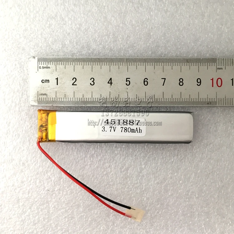 3.7V polymer lithium battery 780mAh small strip wardrobe decorative lamp keyboard keyboard speaker 451887