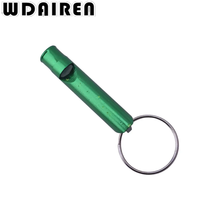 5Pcs/lot Mini Aluminum Alloy Whistle Keyring Keychain For Outdoor Emergency Survival Safety Sport Camping Hunting Random Color