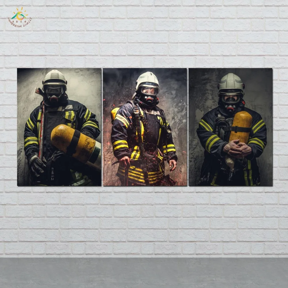 Fireman Pictures Canvas Art Wall Pictures Canvas Prints Painting  Artwork Wall Pictures Home Decoration HD Printed