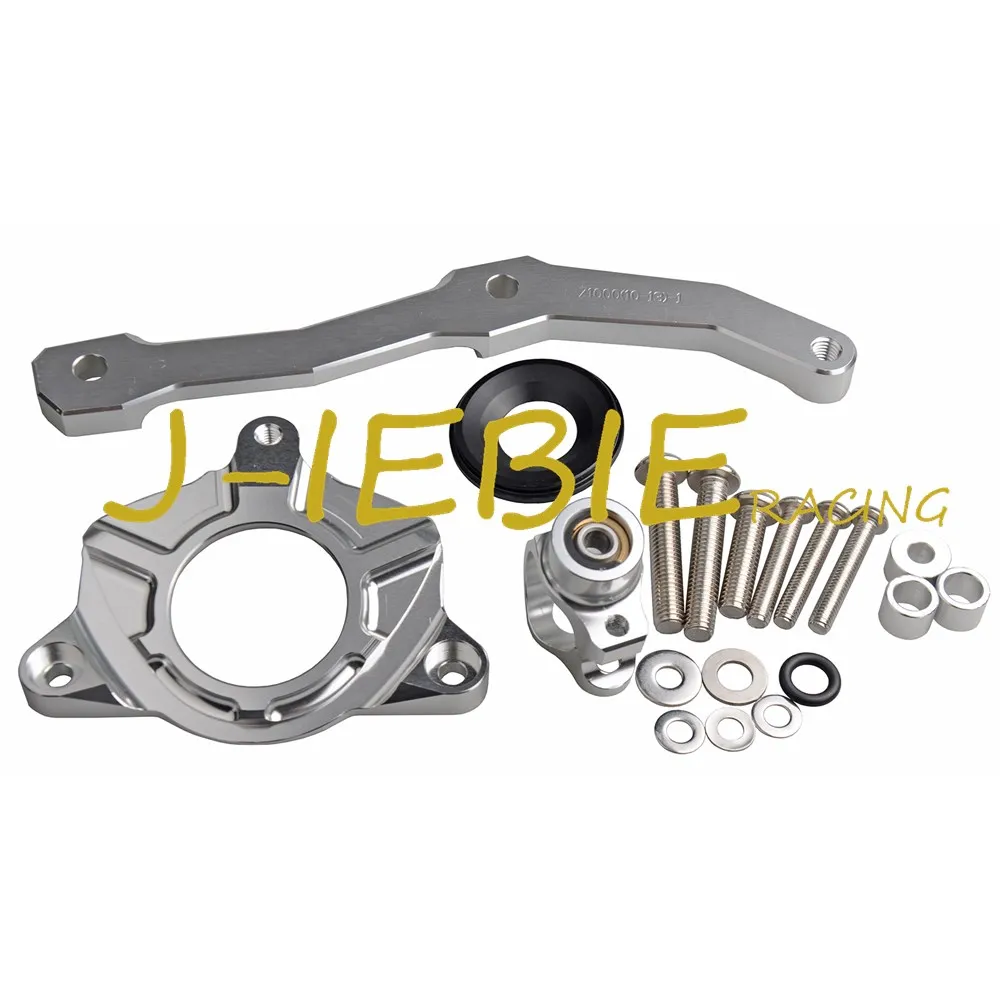 CNC Steering Damper Stabilizer Bracket Mounting For Kawasaki Z1000 2010-2013 2011 2012 Silver