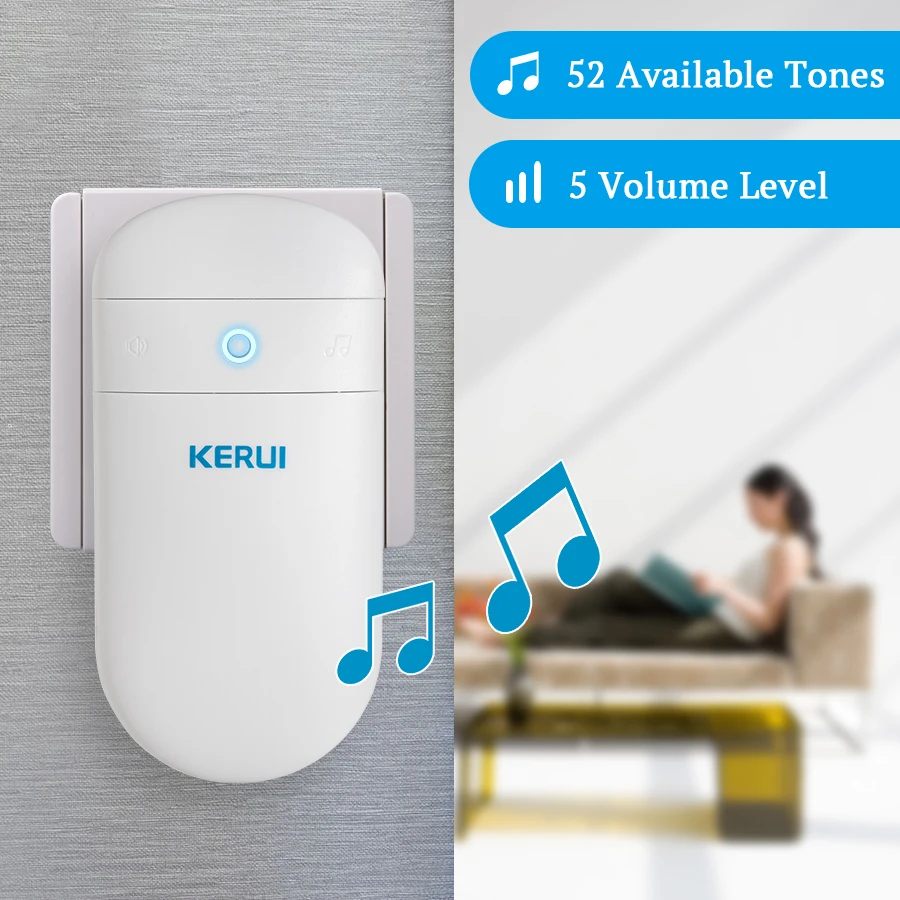 KERUI M518 Wireless Self Generation Button 52 songs Optional 5 Volume Levels No Need Battery Welcome Self Powered Doorbell