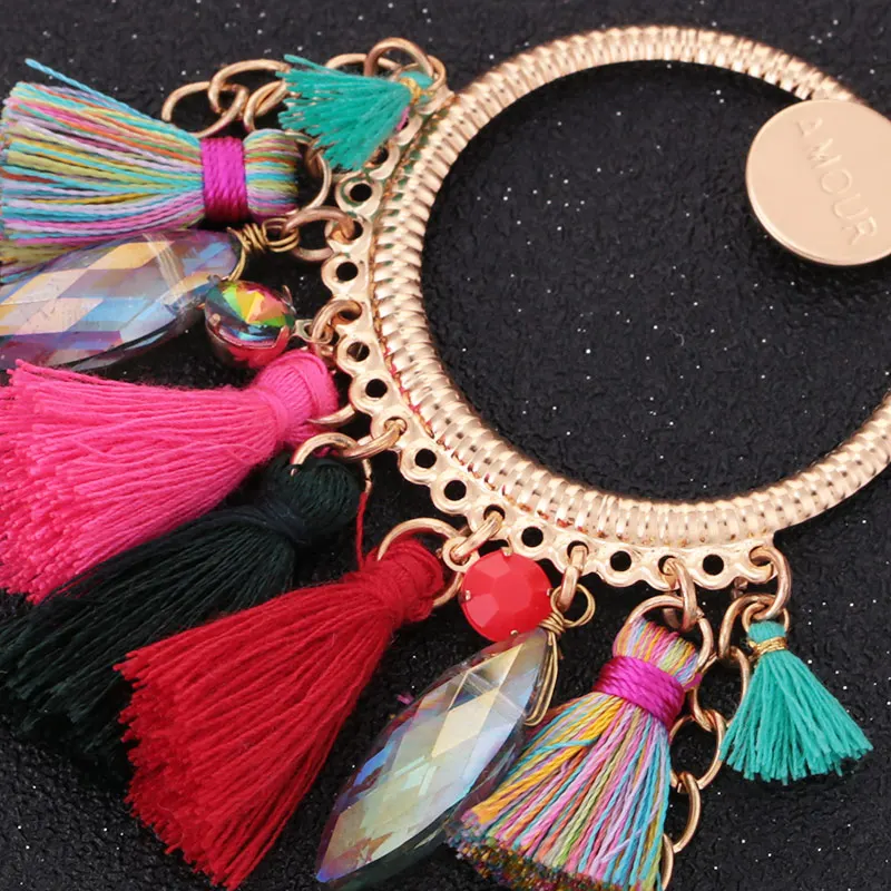 Sehuoran Oorbellen Tassel Earrings For Women Material Pendientes boho Wedding Earings Round Long Drop Earrings Jewelry Gifts