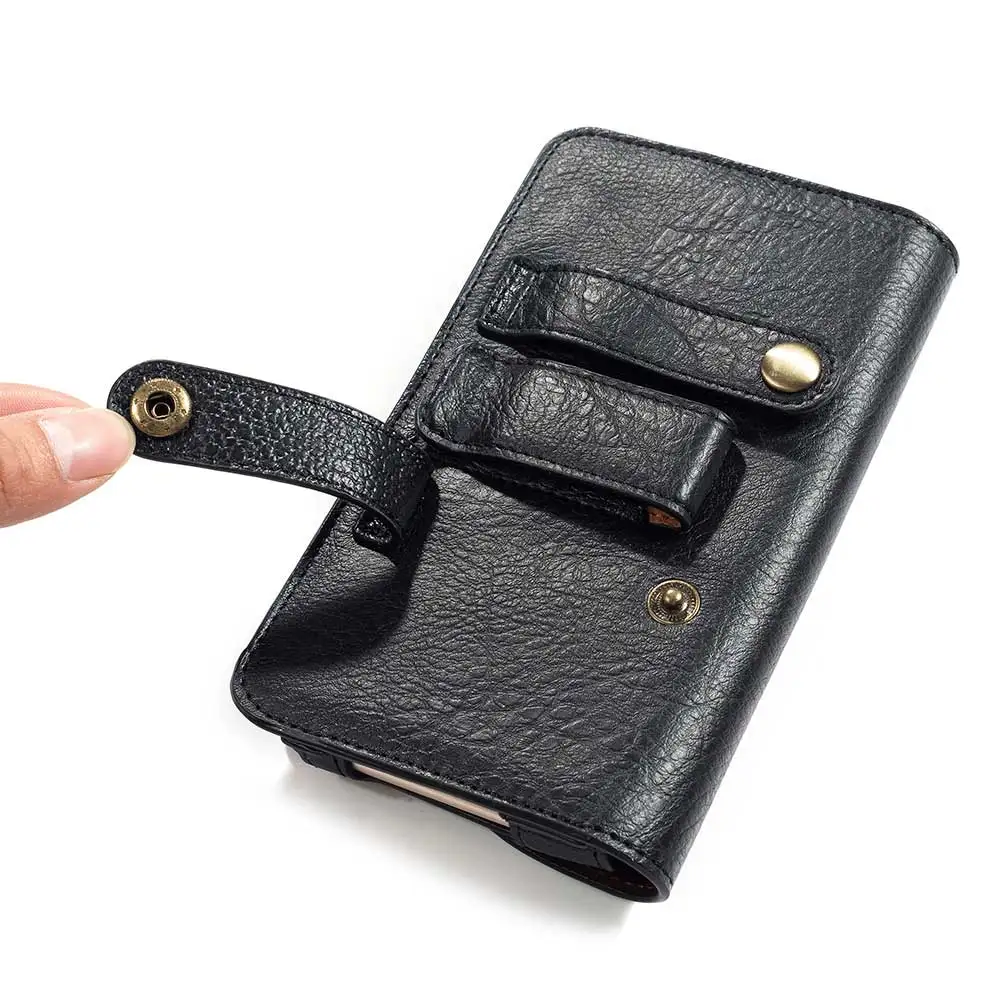 Universal Leather Pouch Holster Case belt Fits For SAMSUNG For iphone XS MAX Cover case for OnePlus Phone Waist Pack For Huawei