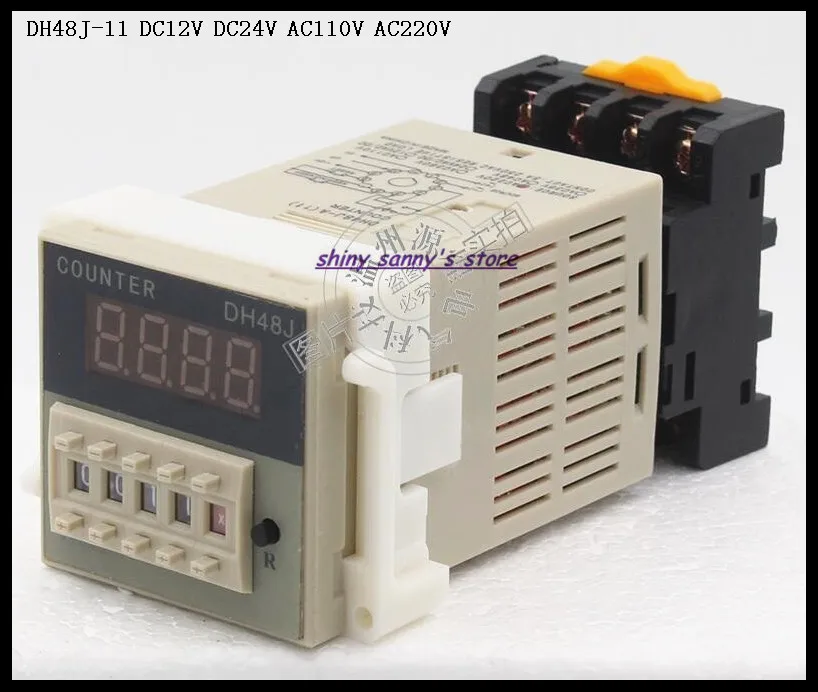 DH48J-11  DC12V, DC24V, AC110V, AC220V Electronic Preset Display Counters 1-999900 On 11 Pins Base Brand New