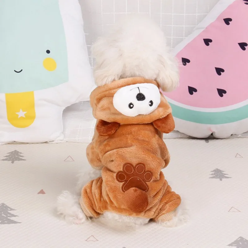 Roupa de urso marrom para chihuahua, fantasia de pet, filhotes, cachorros, casaco com capuz, jaqueta, pijama, roupa de cachorro, cachorro, cachorro, quente