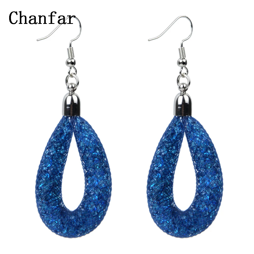 Hot sale Handmade Luxury Drop Earrings Women Mesh Boho Earrings With Tiny Stones Filled Dangle Tube Crystal Earring Girl Gift