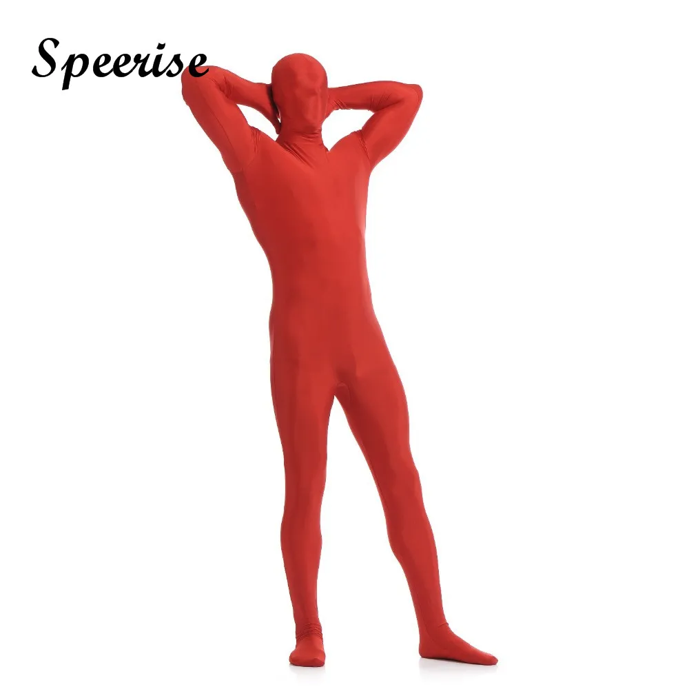 Speerise Men\'s Spandex Zentai Full Bodysuit Men\'s Zentai Suit Custom Second Skin Tights Suit Halloween Costume