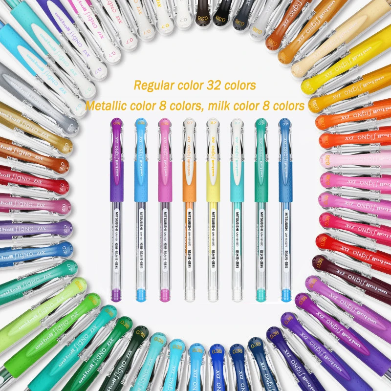 1pc Japan 0.38/0.7mm Mitsubishi Uni-Ball/ Rollerball Signo 151 Metal/ Milk Color Minimal Gel Ink Office signing Waterproof Pen