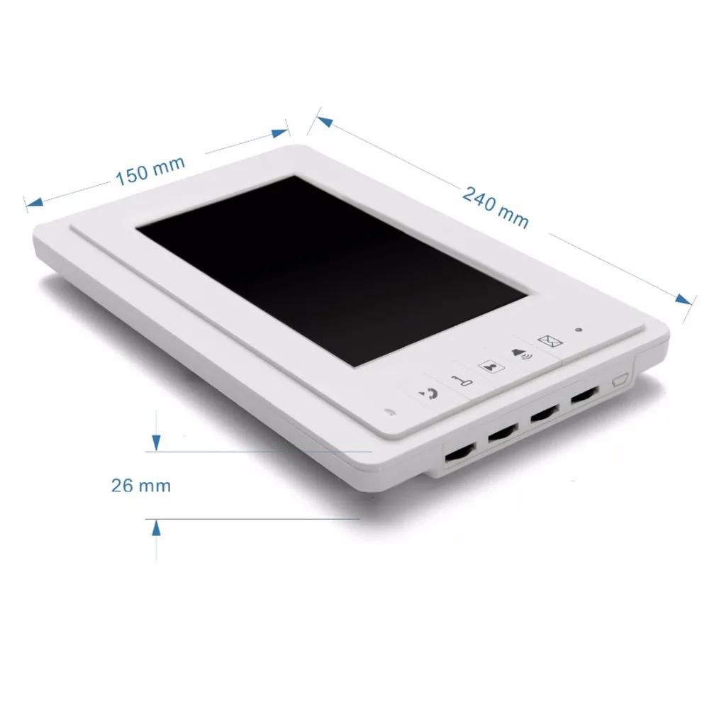 Imagem -04 - Sysd Intercom Campainha Polegada Monitor com Fio Telefone da Porta de Vídeo com Visão Noturna Metal Câmera Desbloqueio