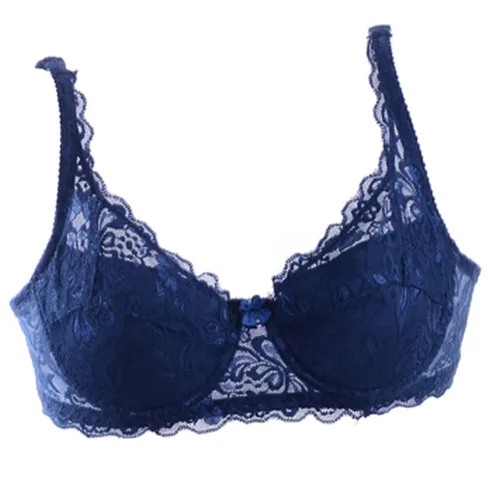 Imagen 2 del producto Gran oferta de sujetador bralette de encaje sin relleno para mujer, minimizador Sexy con aros, copa B para lencería Sexy transparente, sujetador corpiño push-up
