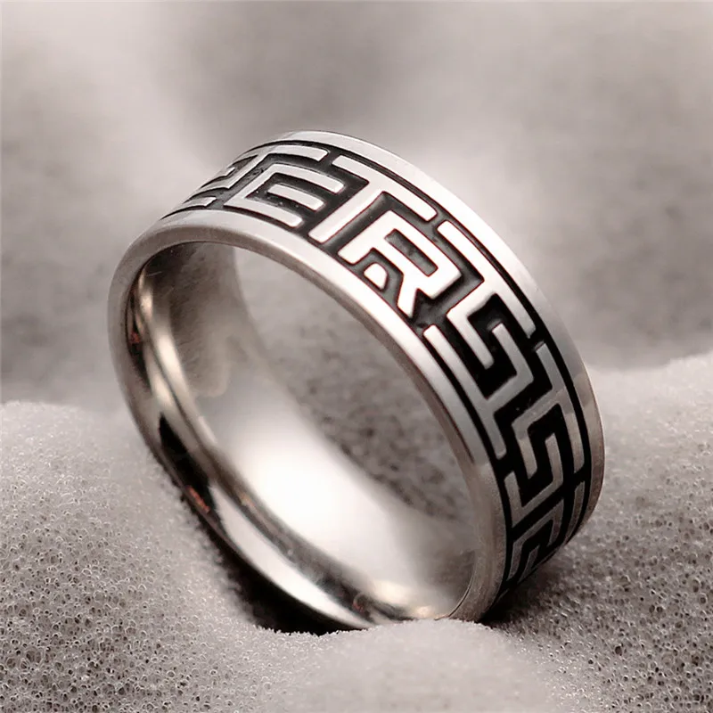 Vintage 316L Stainless Steel Ring for Men And Women Never Fade Power Lucky "Om Mani Padme Hum" Sanskrit Buddhist Mantra Ring view 4