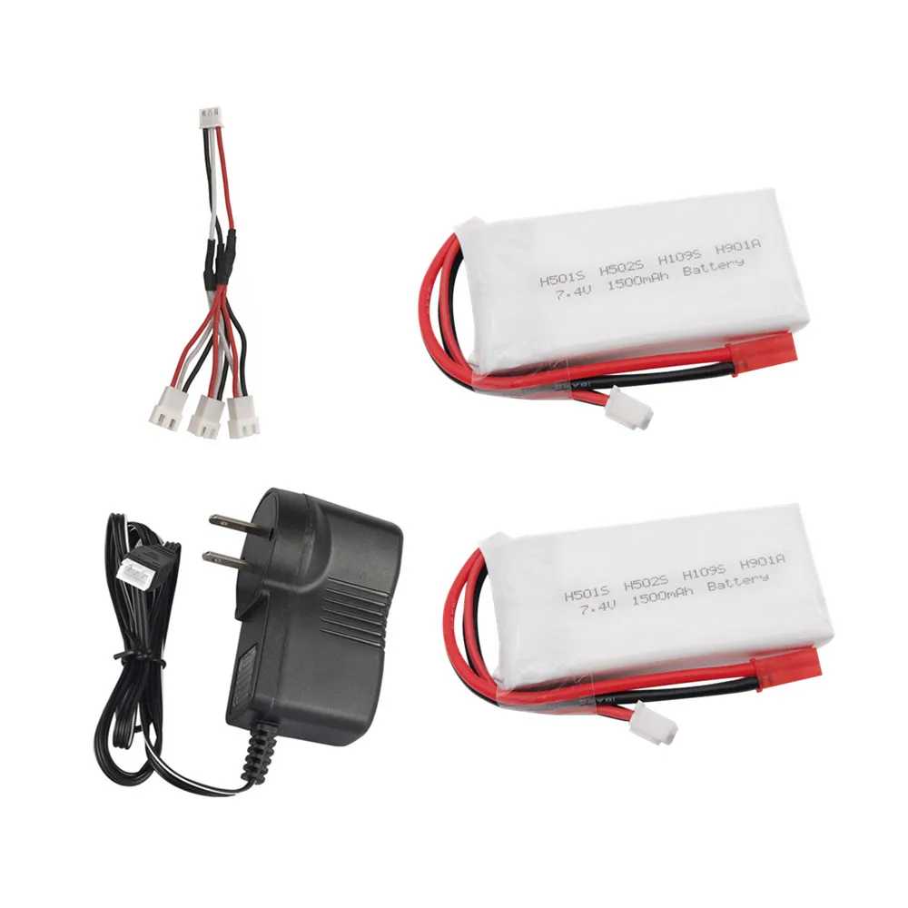 7.4 V 1500 Mah 2S Lipo Bettary Met Lader Voor Hubsan H501S H502S H109S H901A Zender Afstandsbediening Li-Ion batterij 7.4 V