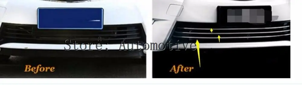 ACCESSORIES FIT FOR  2014 2015  2016 2017 for TOYOTA COROLLA CHROME FRONT GRILL GRILLE COVER TRIM GARNISH MOLDING INSERT