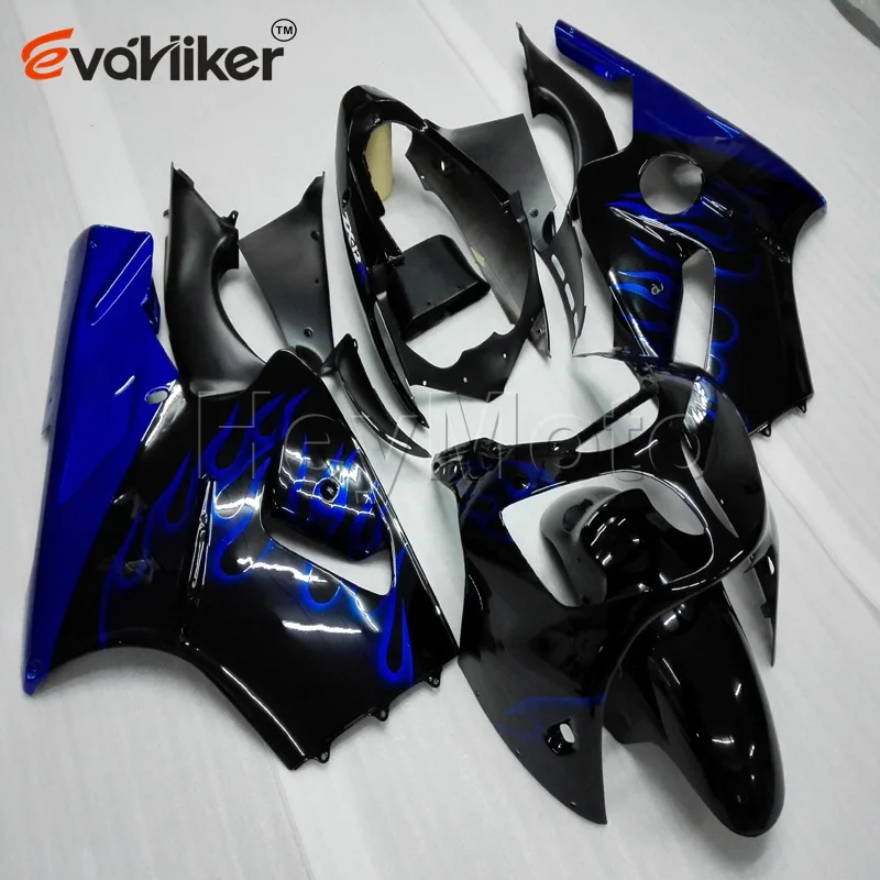 

ZX12R 2000 2001 Motorcycle Fairing Full Set Custom Color Blue Flames Injection Mold ZX 12R 00 01 Body Kit