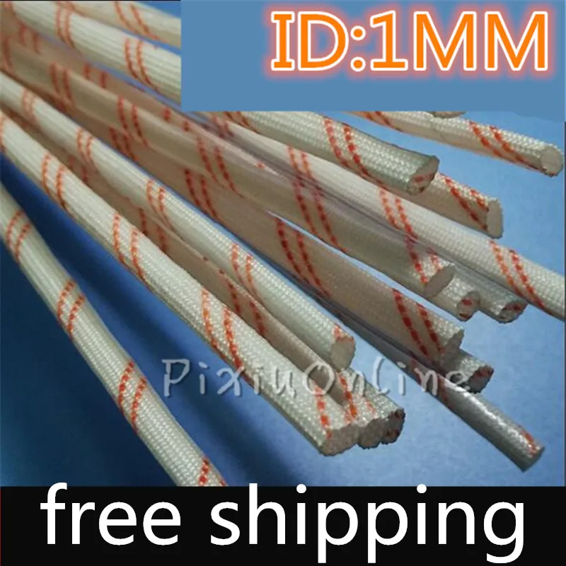 0.9Meter YL439b 1MM Diameter High Temperature Sleeve Alkali-free Glass Fiber Tube Power Cord Bushing  Wire Casing Sell loss