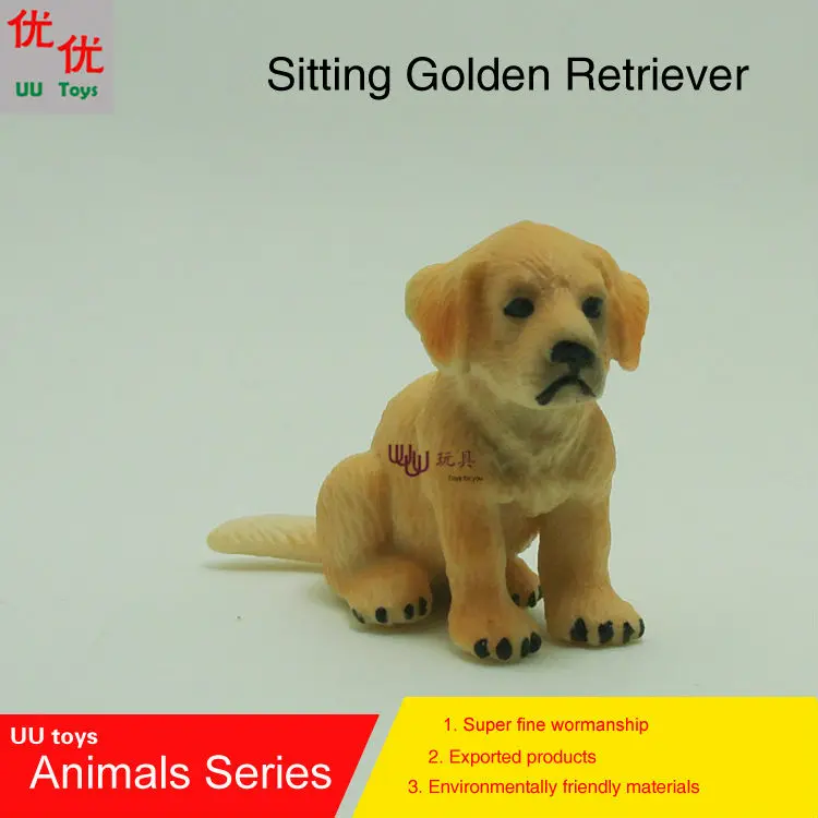 Hot toys:Sitting Baby Golden Retriever Dog simulation model  Animals   kids  toys children educational props