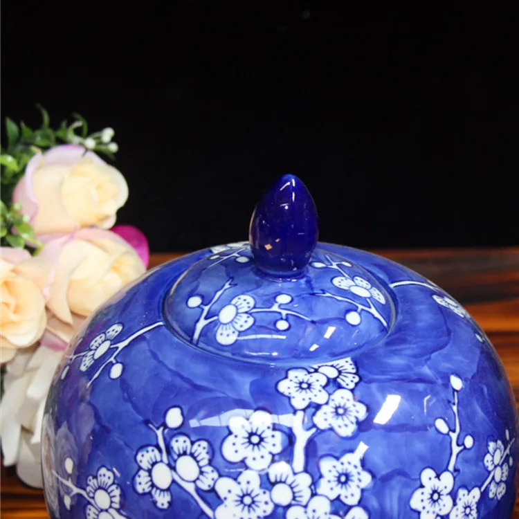 Jingdezhen Traditional Craft Ceramic Storage jar Decoration jar Soft Decoration Ornaments blue white porcelain Ceramic jar vase