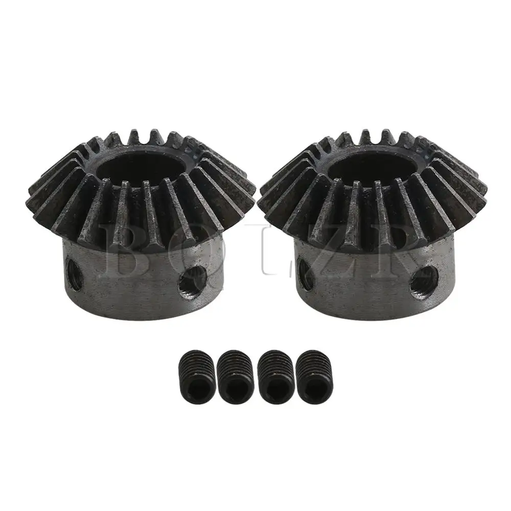 

BQLZR 1.5 Modulus 12mm Hole Diameter Silver 20 Teeth 45 Steel Tapered Bevel Gear Wheel Top Screws Pack Of 2