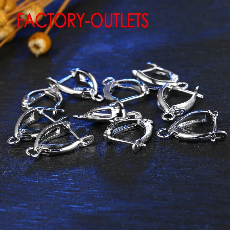 Pendientes de plata de ley 925, accesorios para piezas de joyería DIY hechas en casa, precio para un solo par, diseño Simple de plata de alta calidad