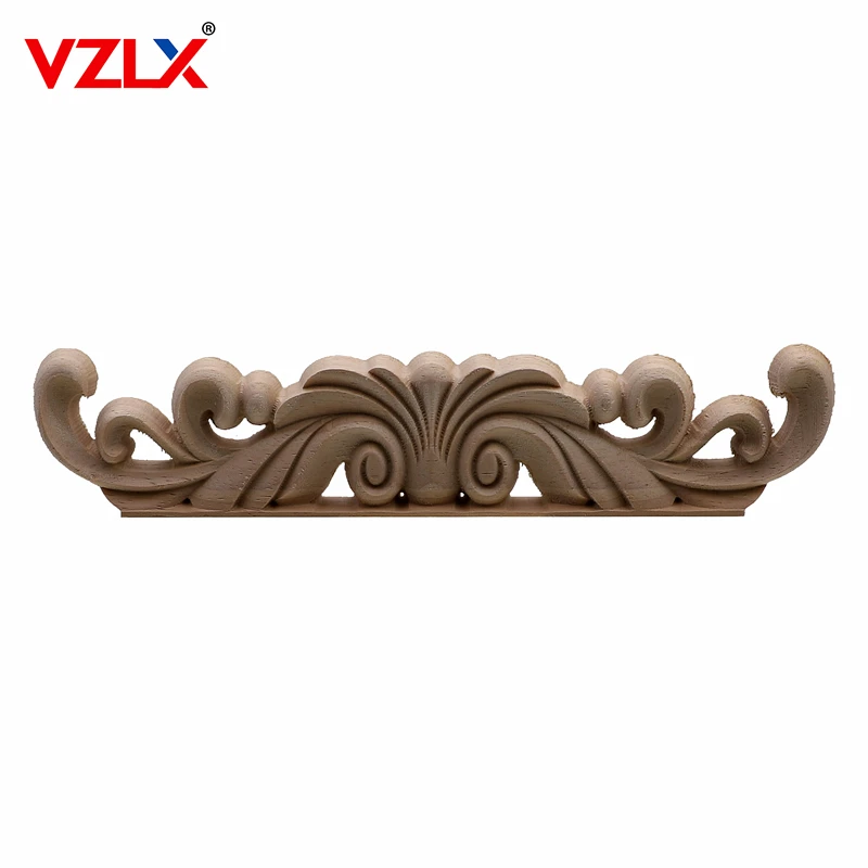 VZLX European Vintage Floral Woodcarving Decals Wooden Appliques For Home Wedding Decoration Maison Accessories Modern Decor